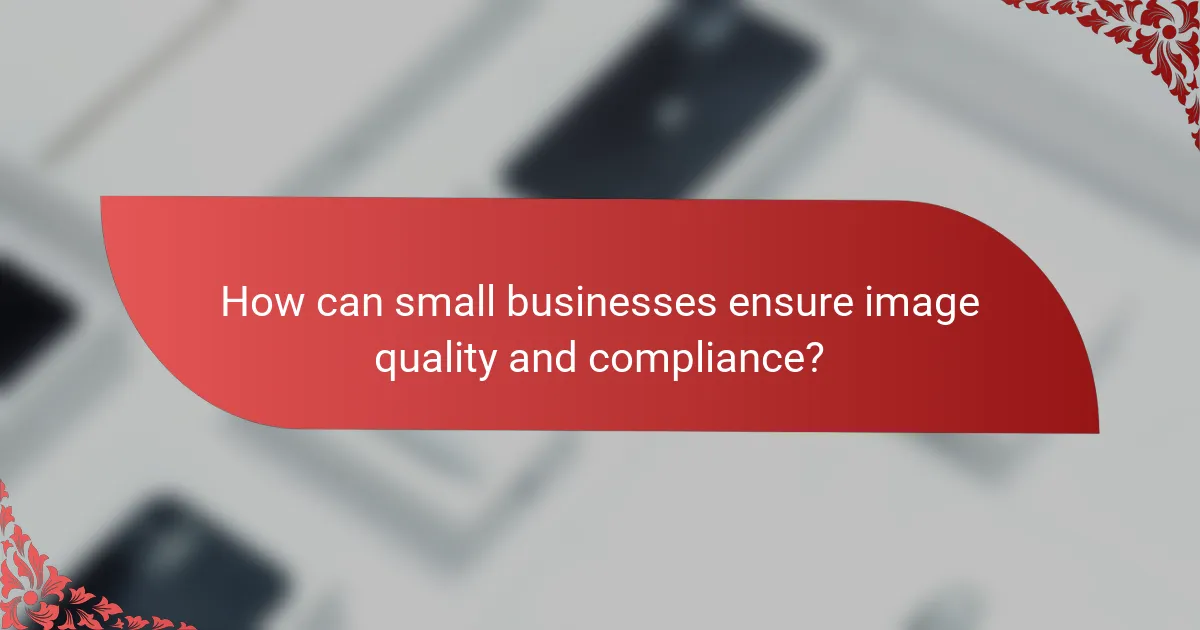 How can small businesses ensure image quality and compliance?