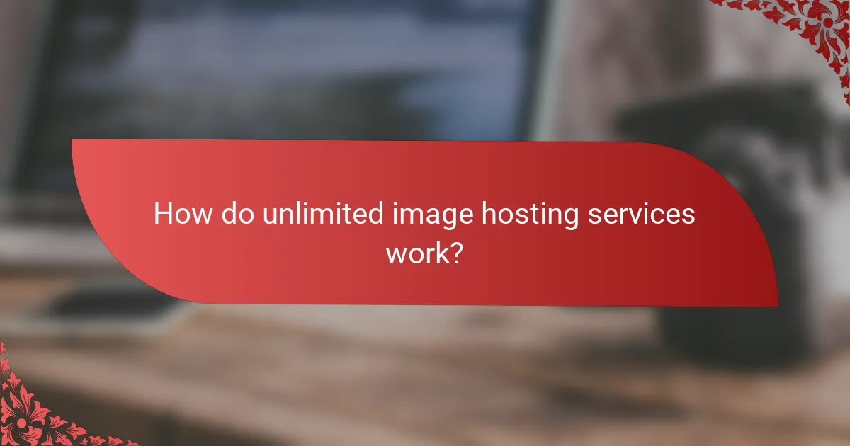 How do unlimited image hosting services work?