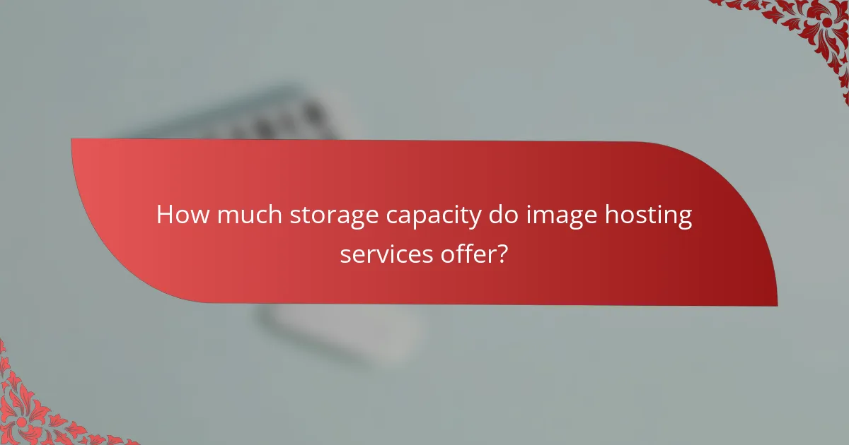 How much storage capacity do image hosting services offer?