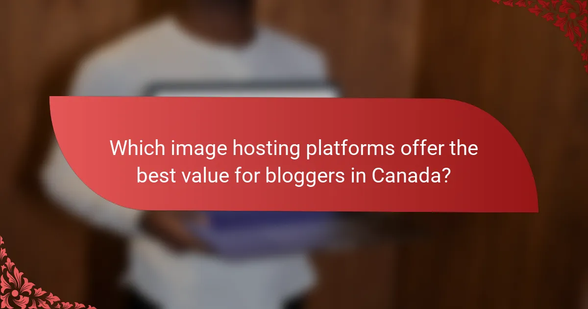 Which image hosting platforms offer the best value for bloggers in Canada?